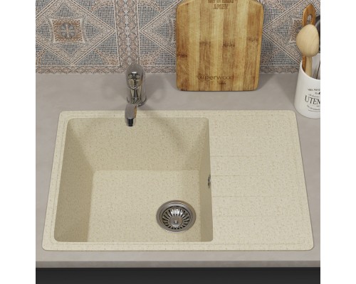 Кухонная мойка из искусственного камня Uperwood ECON UPD-506-002, бежевая матовая