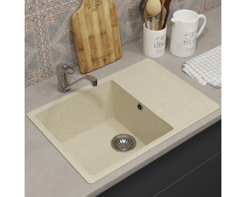 Кухонная мойка из искусственного камня Uperwood ECON UPD-506-002, бежевая матовая