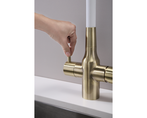 Смеситель для кухни Paulmark Salix Sa213419-BRw Бронза Белый