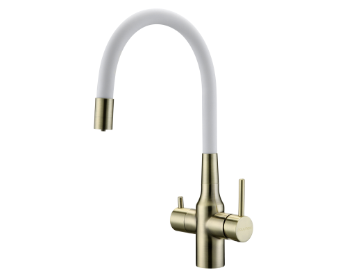 Смеситель для кухни Paulmark Salix Sa213419-BRw Бронза Белый