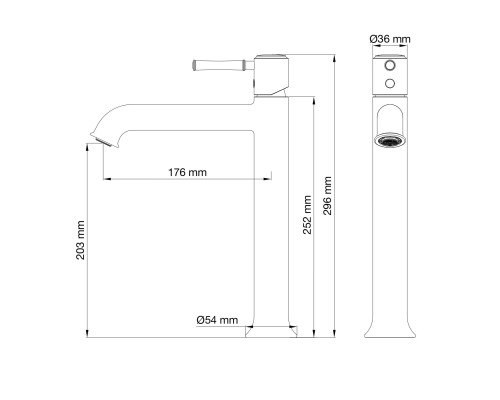 Смеситель для раковины высокий Wonzon&Woghand TOR, Розовое золото WW-88019073-RG