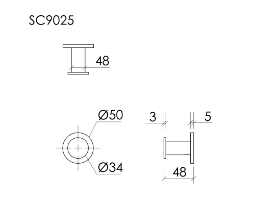 Крючок SANCOS Base, черный матовый , SC9025MB