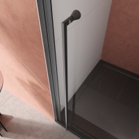 Душевая дверь Cezares Liner 90 R LINER-B-12-90-C-NERO-R профиль Черный матовый стекло прозрачное