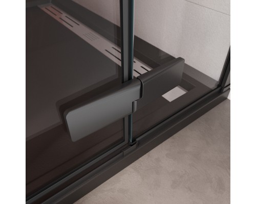 Душевая дверь Cezares Liner 90 R LINER-B-12-90-C-NERO-R профиль Черный матовый стекло прозрачное