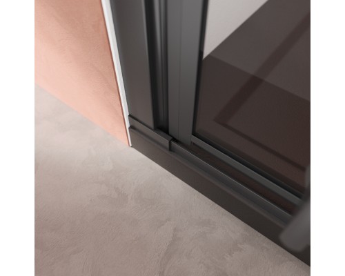 Душевая дверь Cezares Liner 90 R LINER-B-12-90-C-NERO-R профиль Черный матовый стекло прозрачное