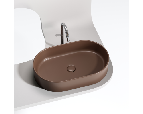 Чаша накладная овальная Ceramica Nova Element 60x38 Темно-Коричневый Матовый