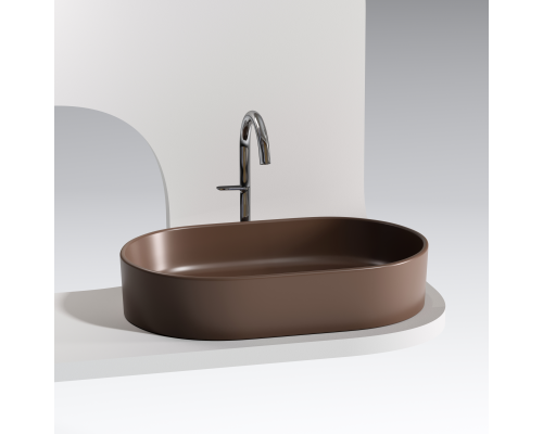 Чаша накладная овальная Ceramica Nova Element 60x38 Темно-Коричневый Матовый