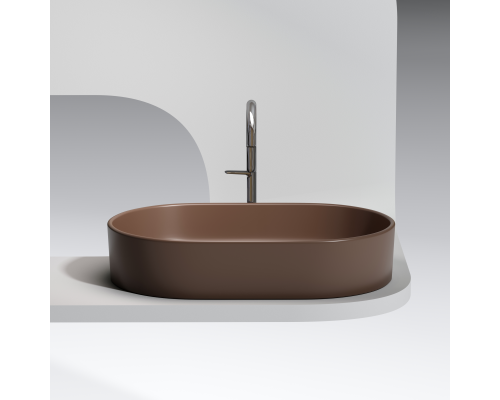 Чаша накладная овальная Ceramica Nova Element 60x38 Темно-Коричневый Матовый