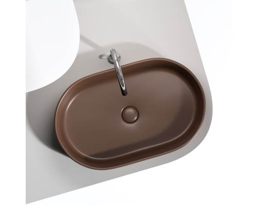 Чаша накладная овальная Ceramica Nova Element 60x38 Темно-Коричневый Матовый