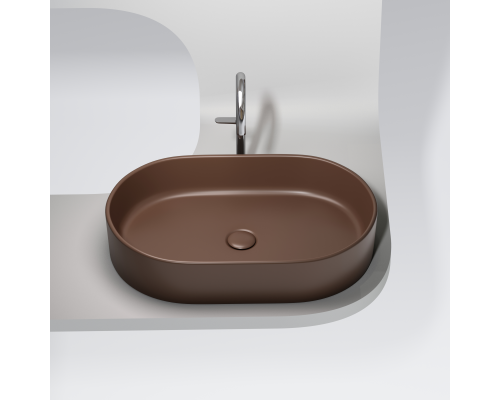 Чаша накладная овальная Ceramica Nova Element 60x38 Темно-Коричневый Матовый
