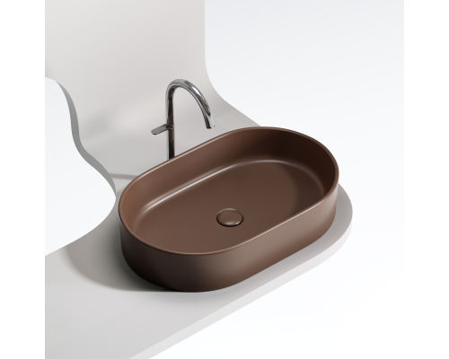 Чаша накладная овальная Ceramica Nova Element 60x38 Темно-Коричневый Матовый