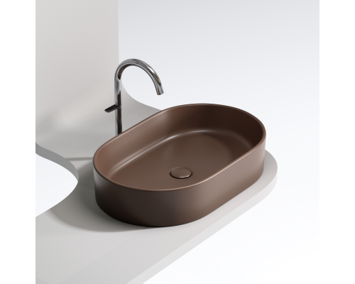Чаша накладная овальная Ceramica Nova Element 60x38 Темно-Коричневый Матовый