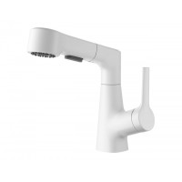 Смеситель для раковины с выдвижным изливом Wonzon&Woghand, Белый матовый