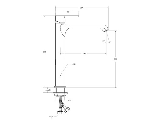 Смеситель для раковины BelBagno Aurora AURORA-LMC-CRM-W0 Хром