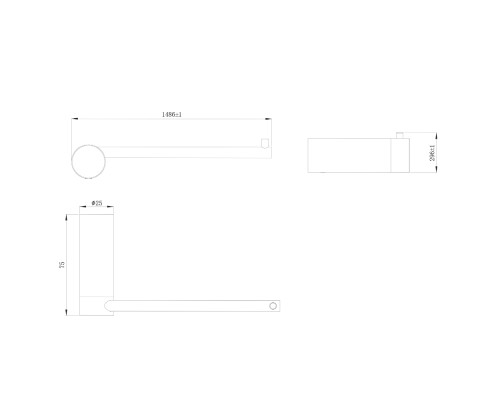 Держатель для туалетной бумаги Raiber premium RPB-80003 Graceful, матовый черный