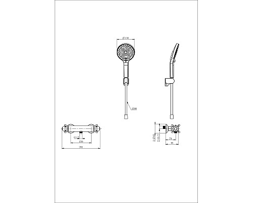 Смеситель для душа с термостатом Wonzon&Woghand, Хром