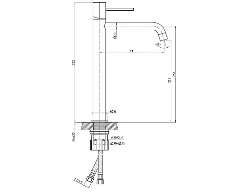 Cмеситель для раковины Raiber premium RP-002 Graceful, хром