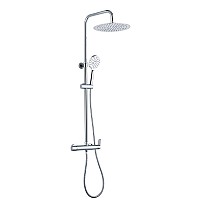 Душевая система AQG Beta, cо смесителем и круглым верхним душем, хром