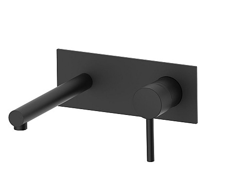 Встраиваемый в стену однорычажный смеситель для раковины AQG Stick One, черный матовый