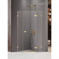 Душевое ограждение NEW TRENDY AVEXA GOLD SHINE R 90x90x200 золото