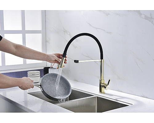 Смеситель для кухни Paulmark Halt золото Ha214021-G