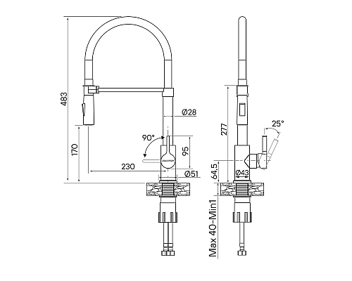 Смеситель для кухни Paulmark Halt золото Ha214021-G