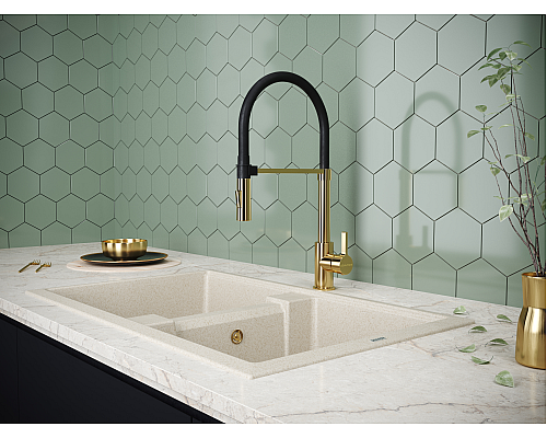 Смеситель для кухни Paulmark Halt золото Ha214021-G