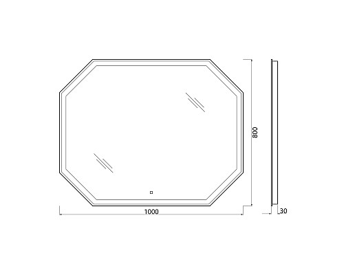 Зеркало BelBagno SPC-OTT 100 с сенсорным выключателем с подсветкой Зеркало BelBagno SPC-OTT 100 с сенсорным выключателем с подсветкой