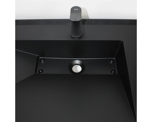 Раковина для ванной кварцевая Uperwood Lotus Quartz 100х50х13 см, черная матовая, уголь