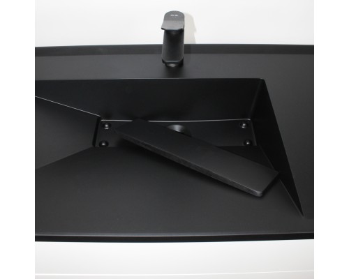 Раковина для ванной кварцевая Uperwood Lotus Quartz 100х50х13 см, черная матовая, уголь