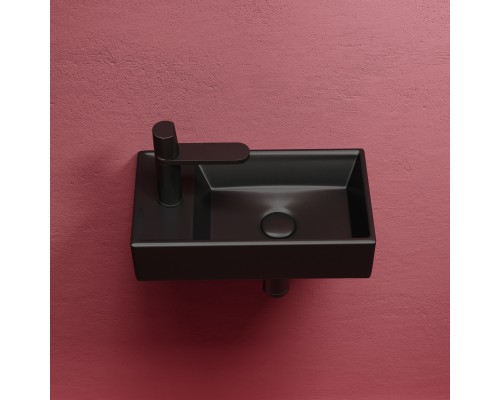 Рукомойник подвесной Ceramicanova черный матовый Element 407x217x100