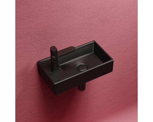 Рукомойник подвесной Ceramicanova черный матовый Element 407x217x100