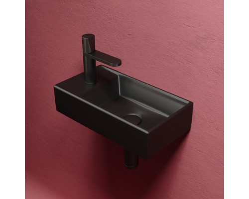 Рукомойник подвесной Ceramicanova черный матовый Element 407x217x100