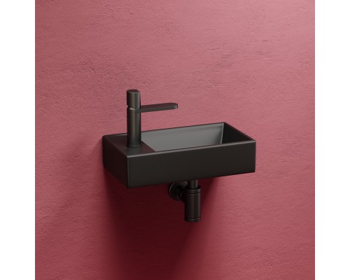 Рукомойник подвесной Ceramicanova черный матовый Element 407x217x100