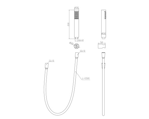 Душевой гарнитур BelBagno Uno UNO-DFS-CRM Хром