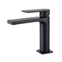 Однорычажный смеситель для раковины AQG Alpha, черный матовый