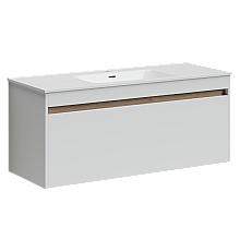 Тумба под раковину SANCOS Smart 1190х450х500, c двумя ящиками, белый глянец