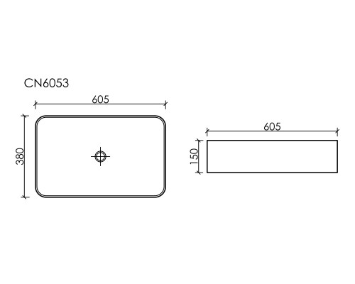 Раковина-чаша накладная Ceramicanova Element 605x380x150