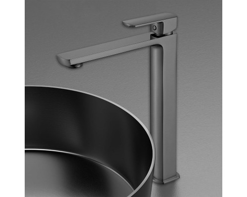 Смеситель для накладной раковины Vincea Next VBF-1N2GM однорычажный вороненная сталь