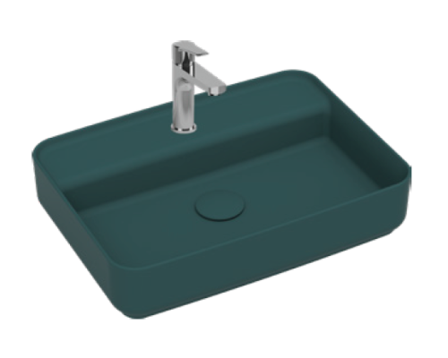 Раковина накладная ISVEA Infinity 55 прямоугольная 55см изумрудный матовый 10NF66055SV-2P
