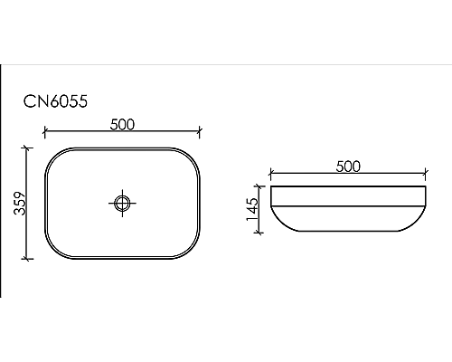 Чаша накладная прямоугольная Ceramica Nova Element 50x36 белый