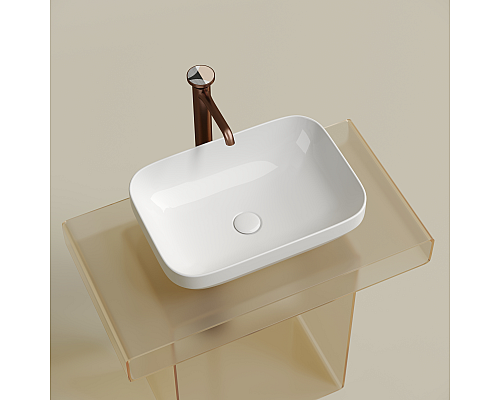 Чаша накладная прямоугольная Ceramica Nova Element 50x36 белый