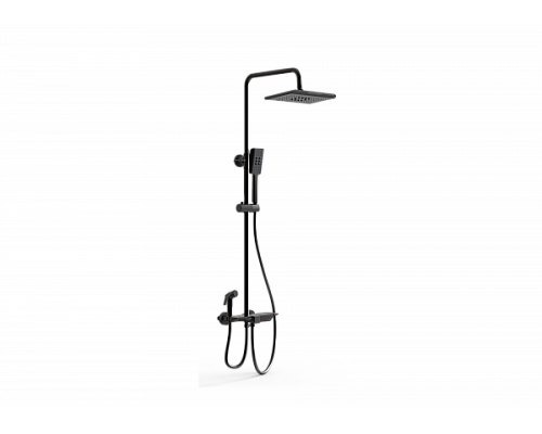 Душевая система с термостатом Wonzon&Woghand, Черный матовый