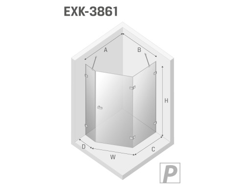 Душевое ограждение NEW TRENDY AVEXA GOLD BRUSHED R 100x80x200 золото