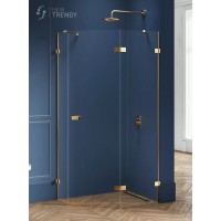 Душевое ограждение NEW TRENDY AVEXA GOLD BRUSHED R 100x80x200 золото