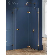 Душевое ограждение NEW TRENDY AVEXA GOLD BRUSHED R 100x80x200 золото