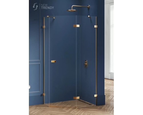 Душевое ограждение NEW TRENDY AVEXA GOLD BRUSHED R 100x80x200 золото