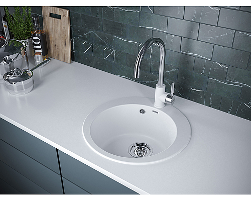 Мойка для кухни кварцевая Paulmark Gelegen PM404800-WH Мойка для кухни кварцевая Paulmark Gelegen PM404800-WH