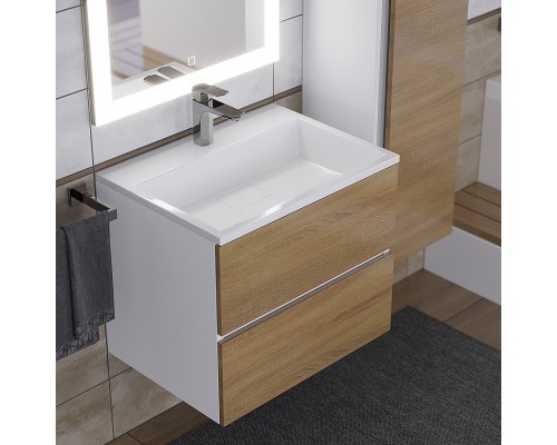 Раковина для ванной 60 см, Uperwood Barsa, белая глянцевая