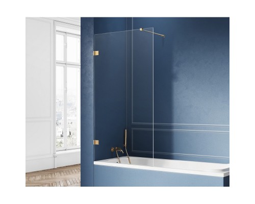 Шторка для ванны NEW TRENDY AVEXA GOLD BRUSHED 90x150 EXK-2008-WP брашированное золото